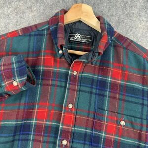 Vintage Lobo By Pendleton Shirt Mens Medium‎ Green Plaid Wool Flannel Lined USA